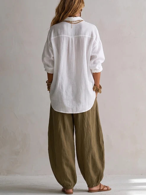 Relaxed Linen Blend Two Piece Set