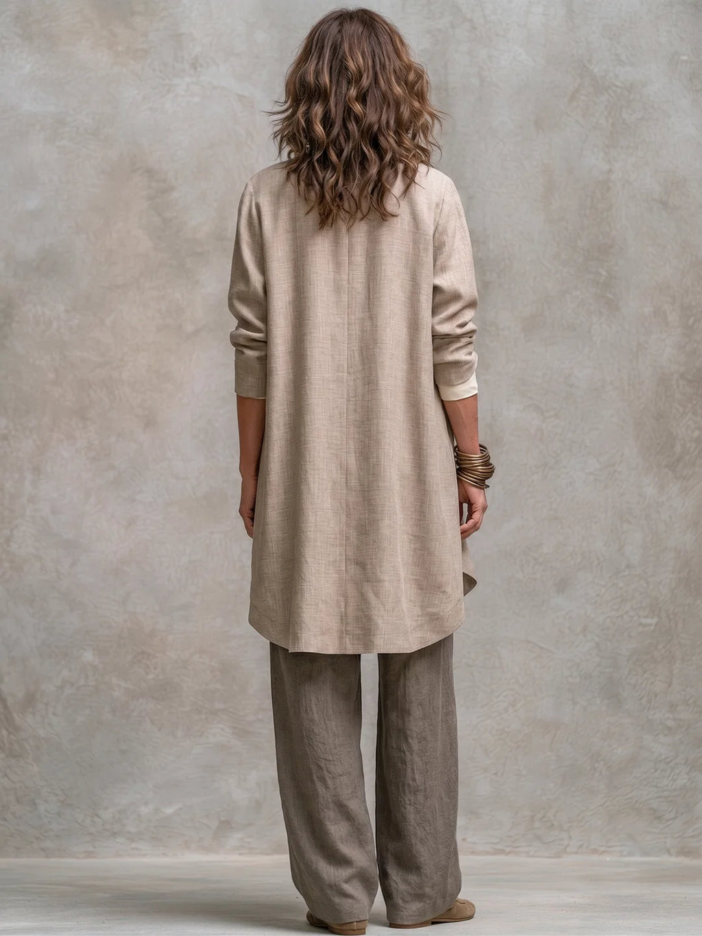 THREE-PIECE WIDE-LEG SUIT SET