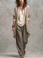 THREE-PIECE WIDE-LEG SUIT SET