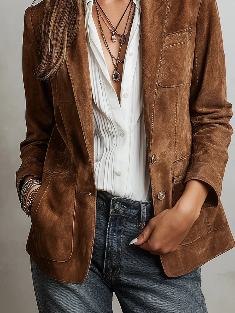 Vintage Suede Blazer Jacket