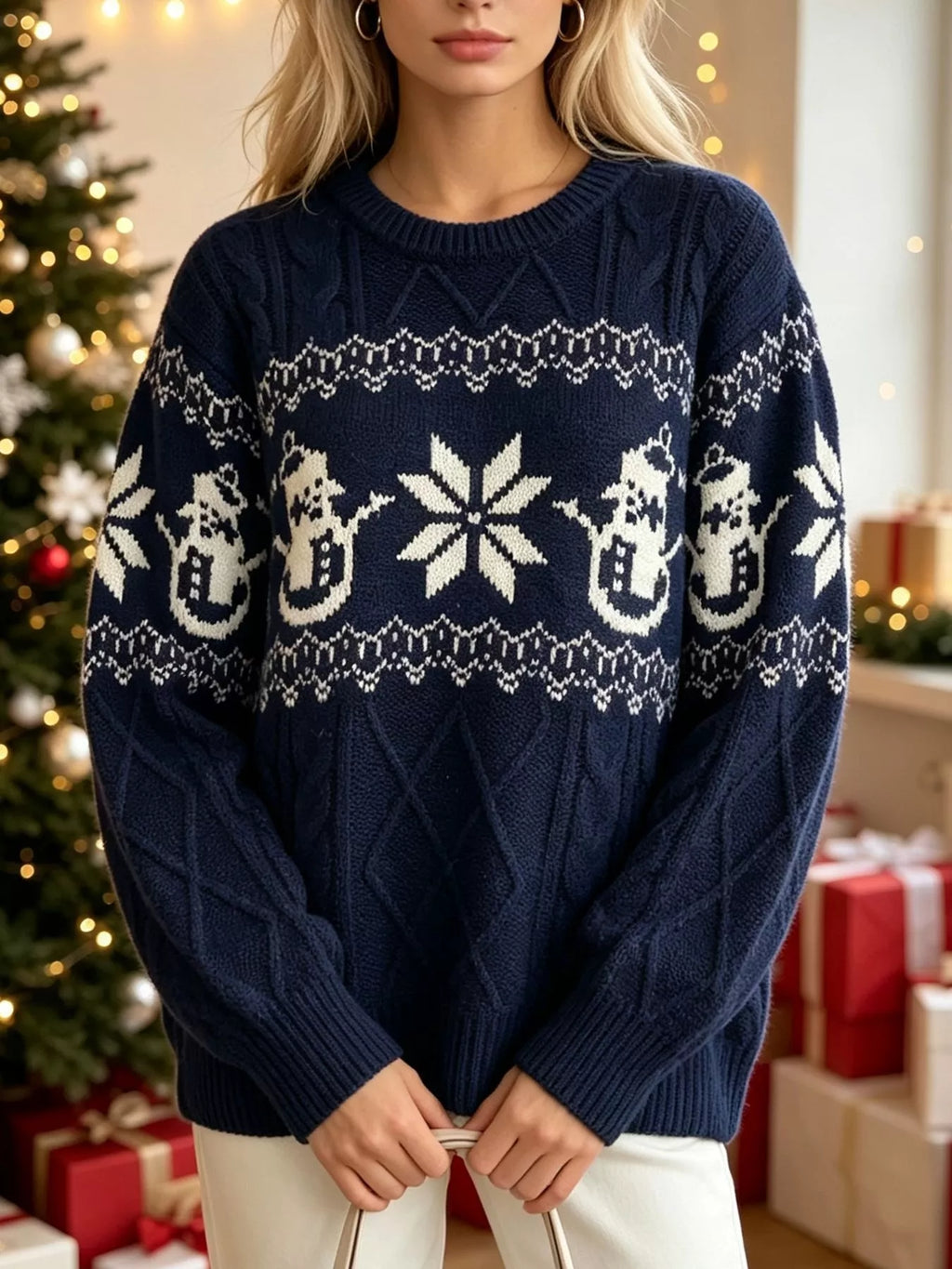 Cozy Christmas Reindeer Knit Sweater