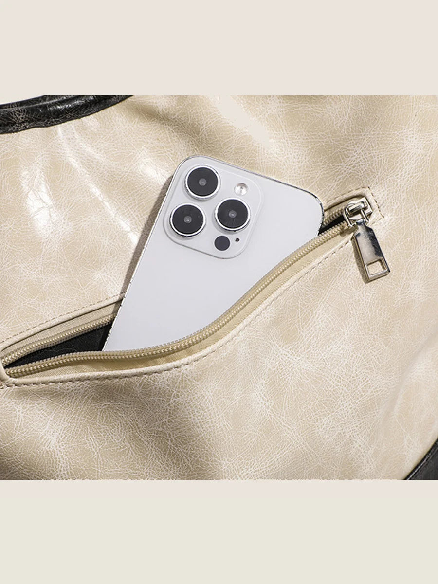 Fashionable Color-block Handbag