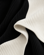 Colorblock Ribbed Knit Black White Maxi Set