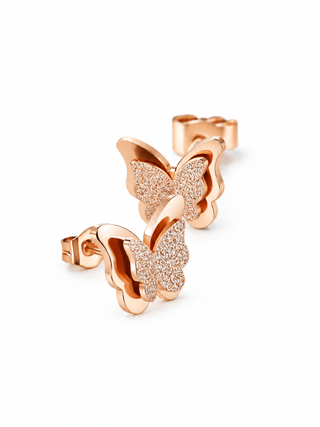 Rose Butterfly Earrings