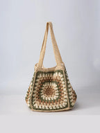 One-Shoulder Magnetic Buckle Large-Capacity Woven Bag