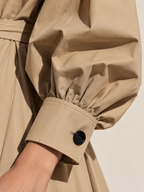 Elegant A-Line Lace Hem Belted Trench Coat
