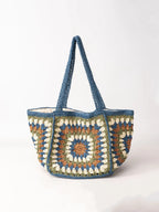 One-Shoulder Magnetic Buckle Large-Capacity Woven Bag
