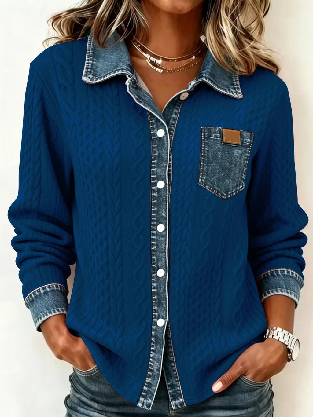 Comfortable Denim Cardigan