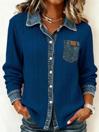 Comfortable Denim Cardigan