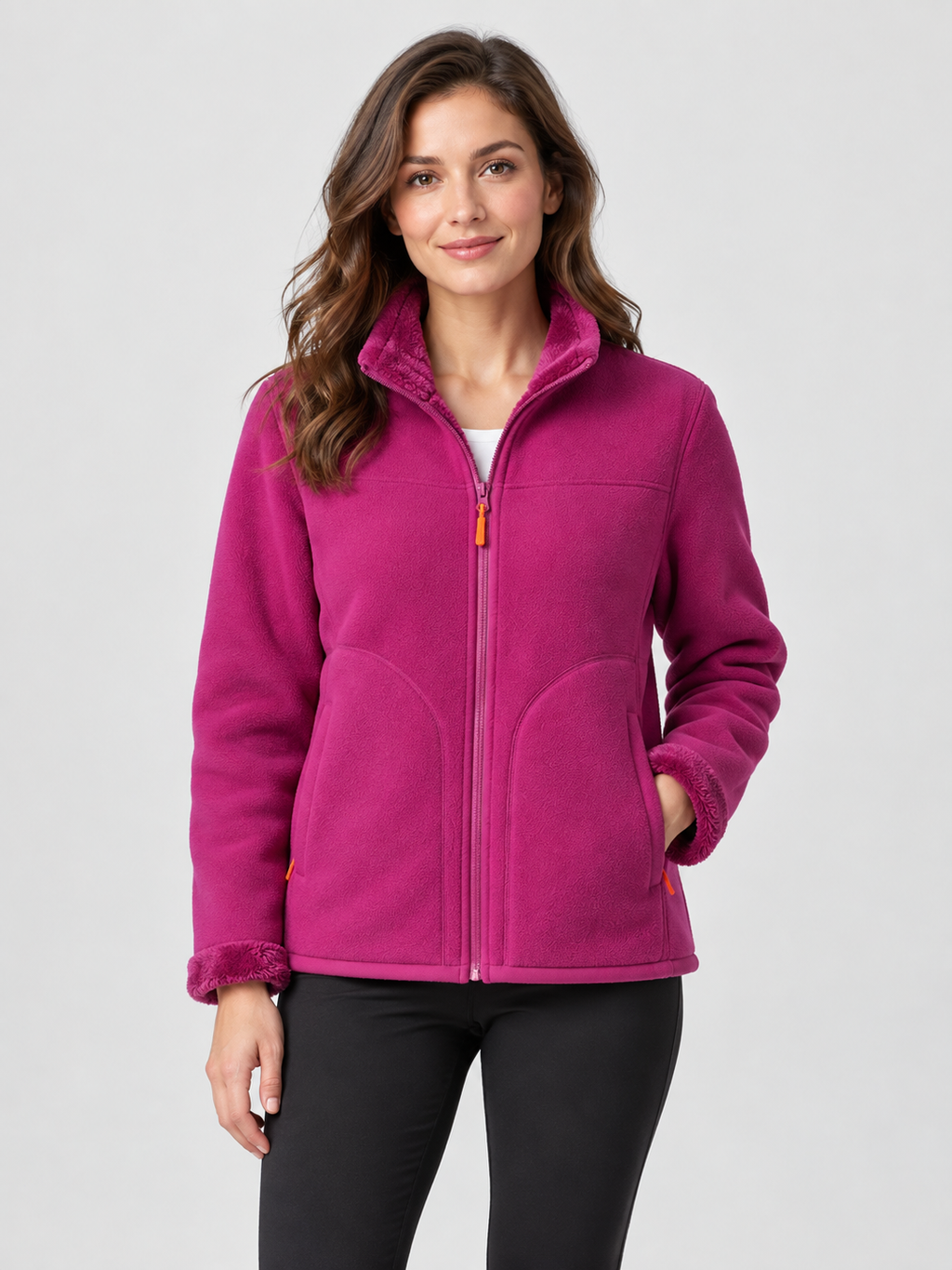 Relaxed Mock Neck Full-Zip Jacket