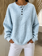 Textured Button Knit Sweater