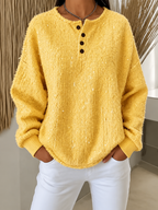 Textured Button Knit Sweater