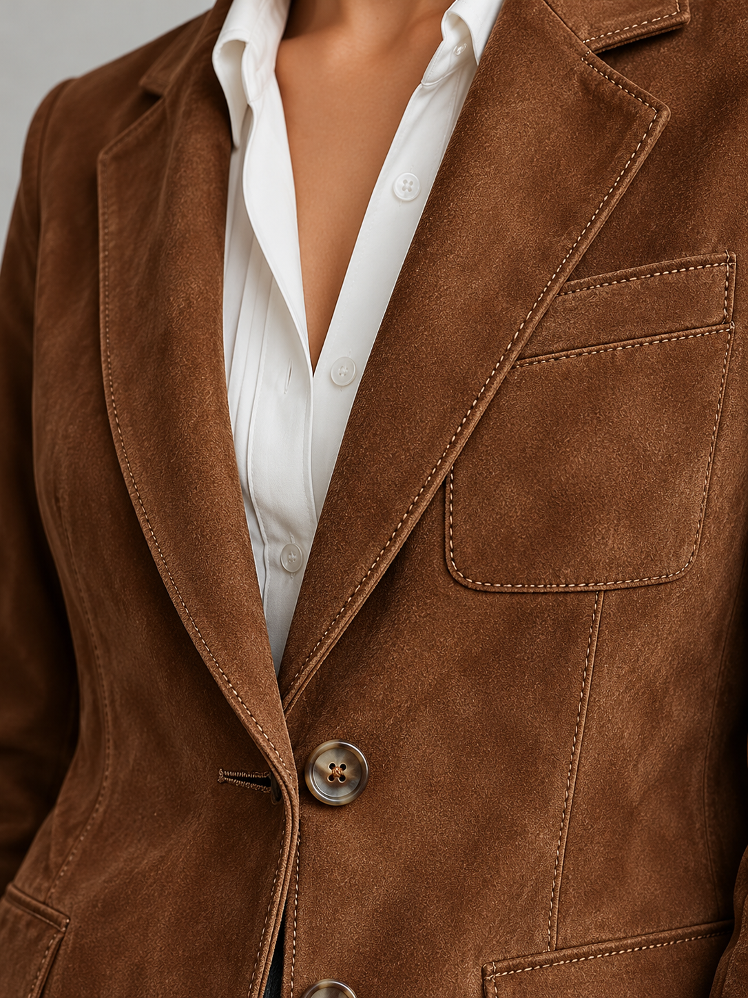 Chaqueta blazer de ante vintage