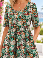 Paisley Floral Pocket Midi Dress