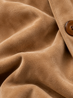 Camel Faux Suede Turtleneck Mini Dress