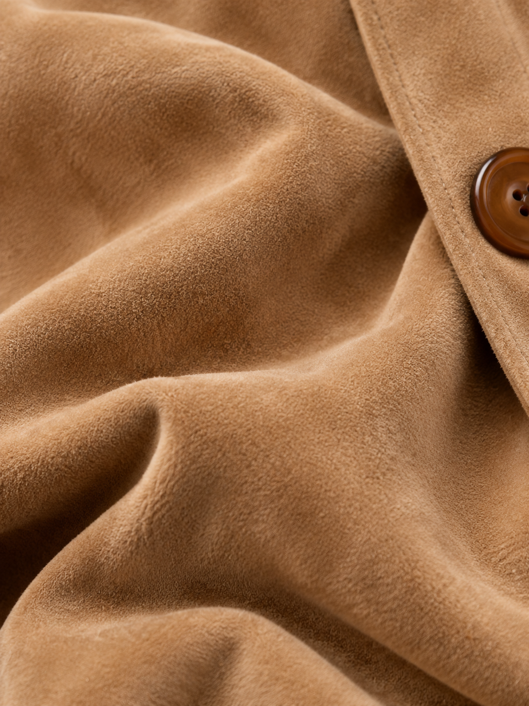 Camel Faux Suede Turtleneck Mini Dress