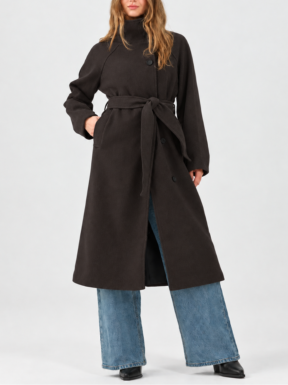 Oversized Belted Long Coat