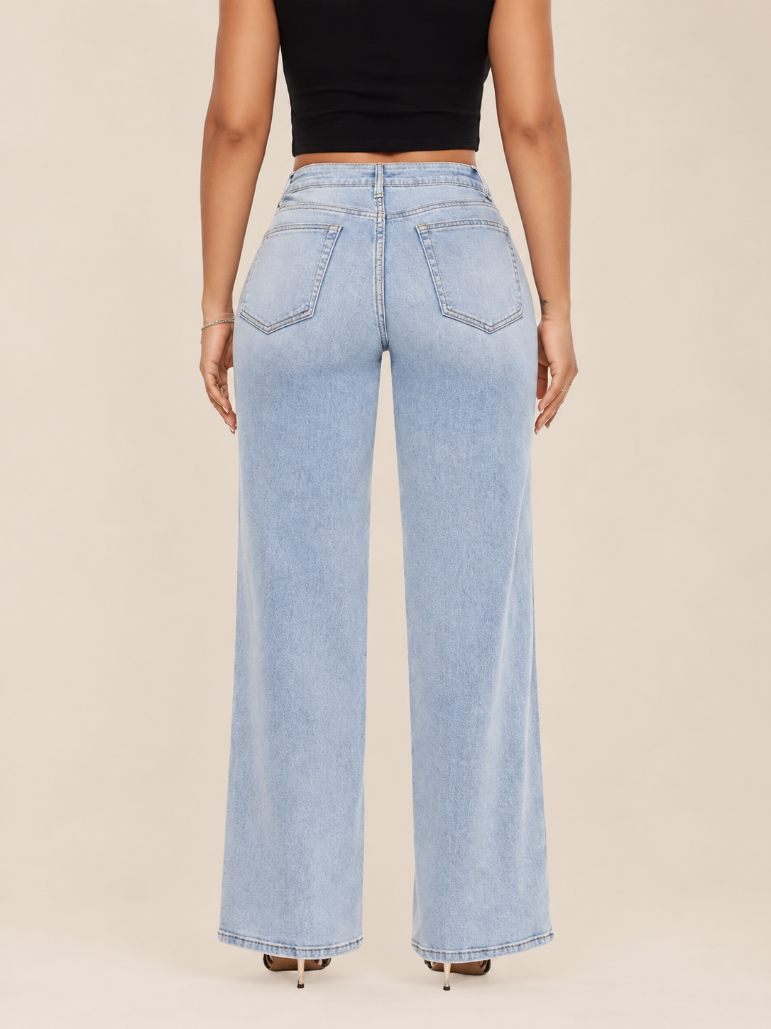 Plus Size Mid-Low Rise Baggy Jeans