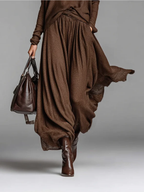 Fashion Round Neck Knitted Skirt Set