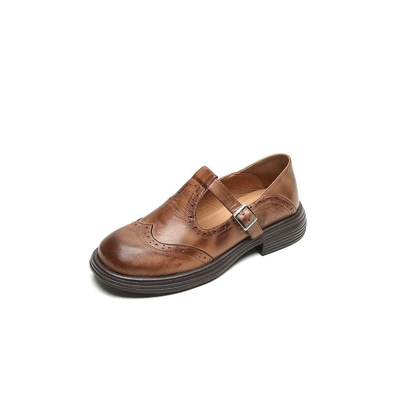 Vintage T-Strap Brogue Mary Jane Shoes