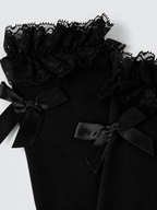 Lace Trim Bow Over the Knee Socks