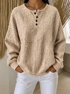 Textured Button Knit Sweater
