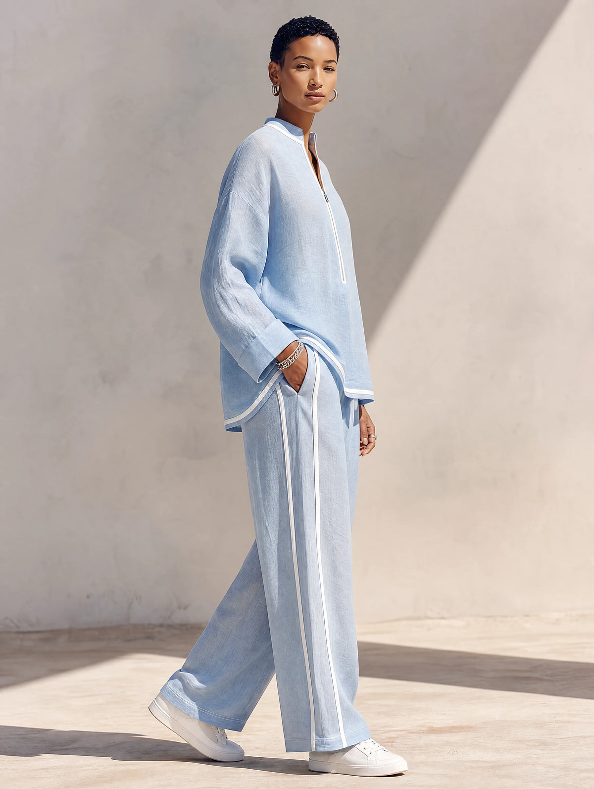 Zip Neck Relaxed Lounge Set