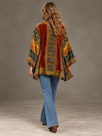 Boho Quilted Jacket Loose Fit Vintage Cardigan