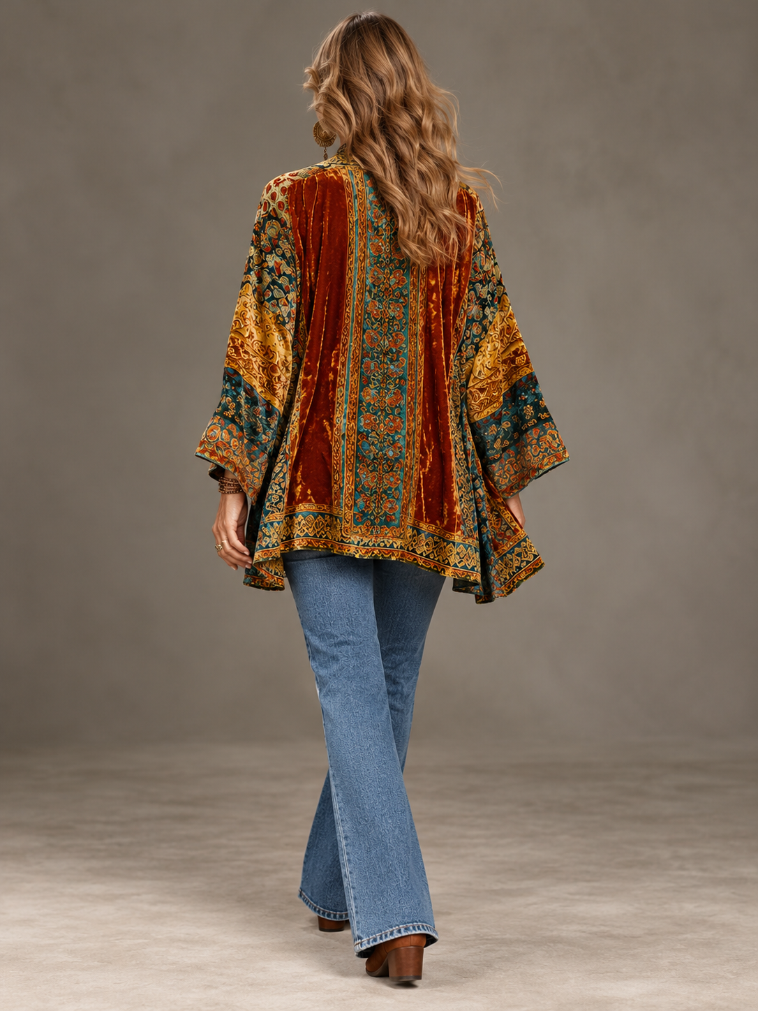 Boho Quilted Jacket Loose Fit Vintage Cardigan