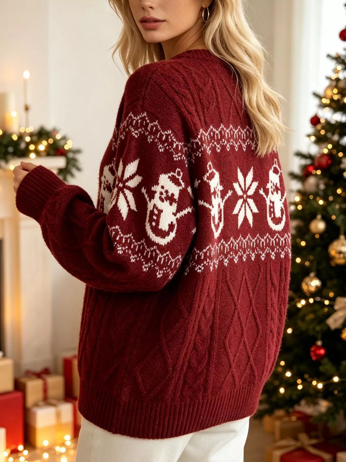 Cozy Christmas Reindeer Knit Sweater