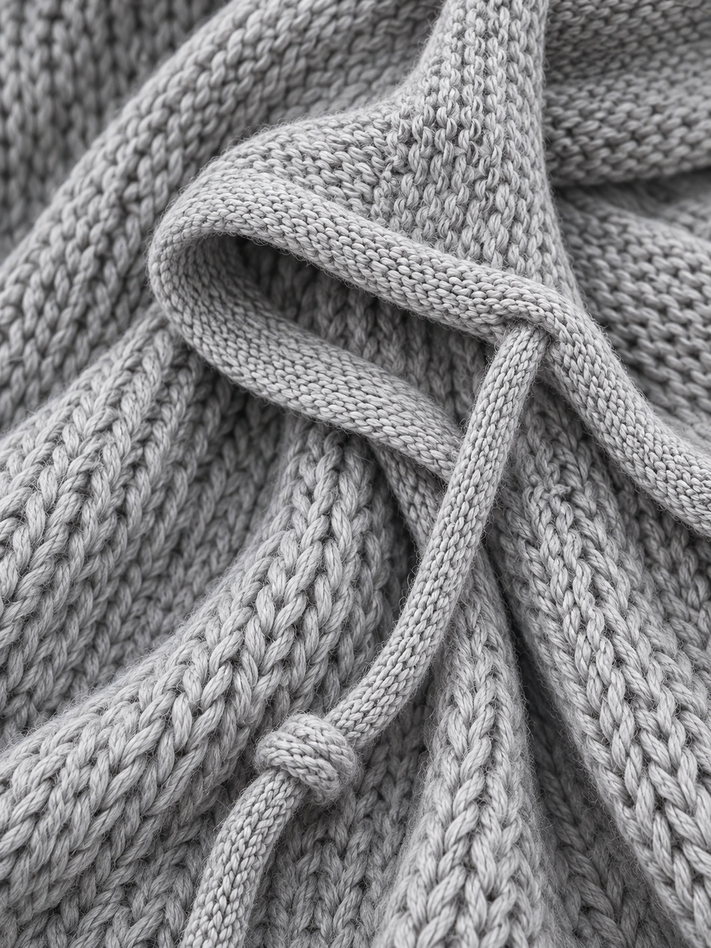 Casual Long-Sleeve Knitted Hoodie