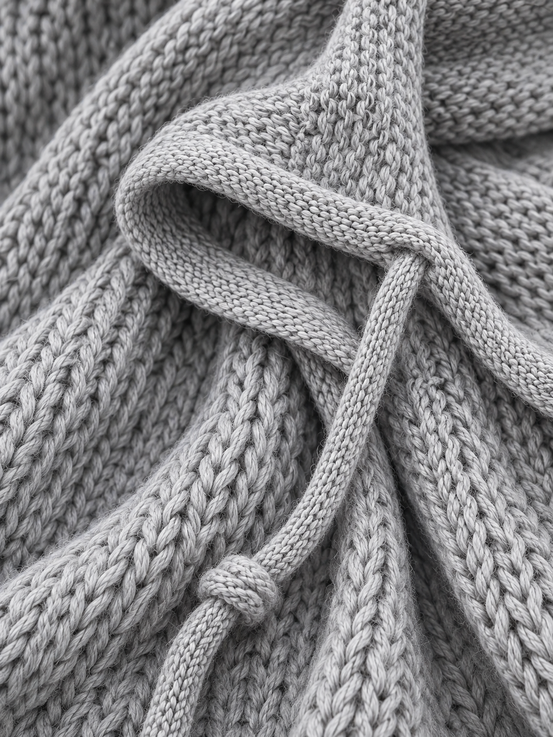 Casual Long-Sleeve Knitted Hoodie