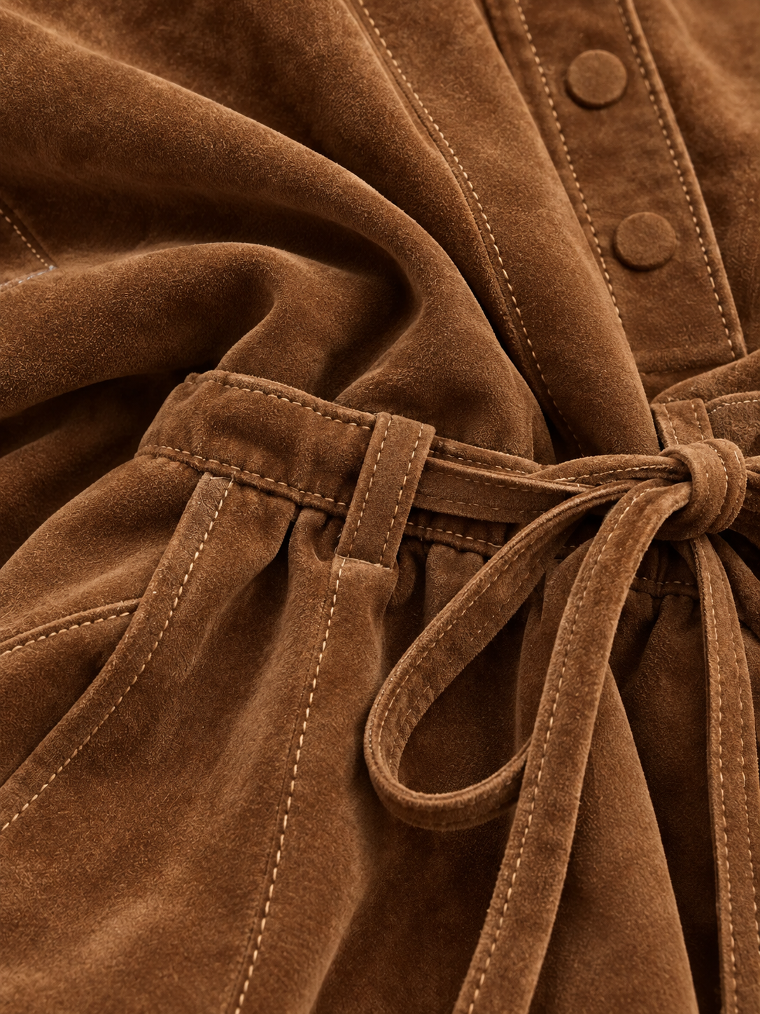 Faux Suede Tie-Waist Set