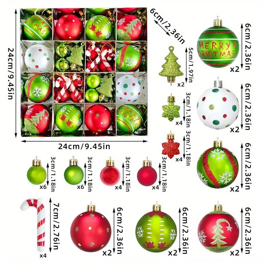 46PCS Christmas Tree Ornament Set | Holiday Decorations