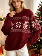 Cozy Christmas Reindeer Knit Sweater