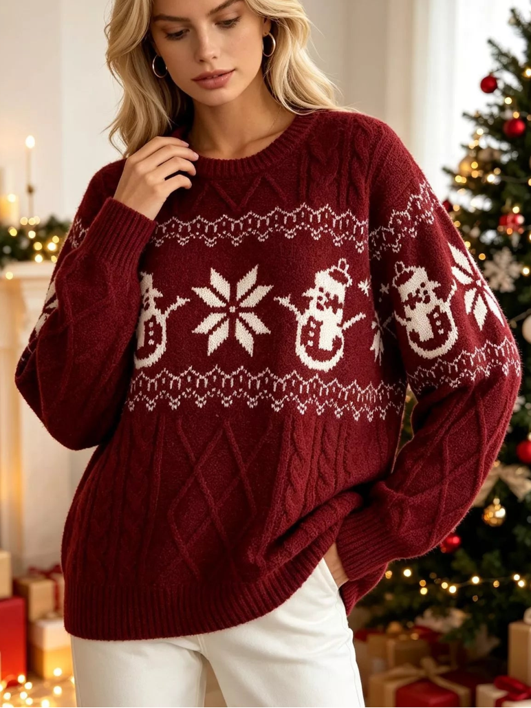Cozy Christmas Reindeer Knit Sweater