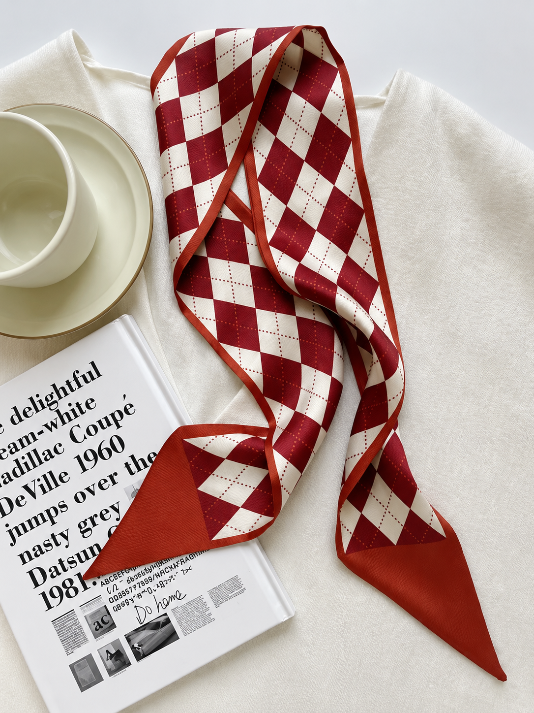 Double Layer Printed Scarf - Hair, Neck & Bag Accessory