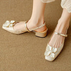 Floral Appliqué Jacquard Slingback Heels