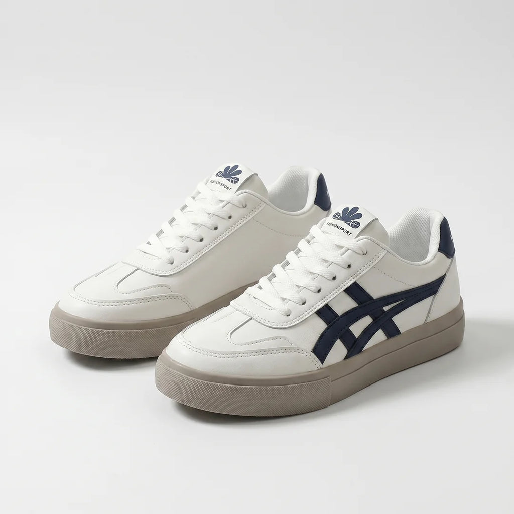 Sneakersy na platformie z kontrastowymi paskami