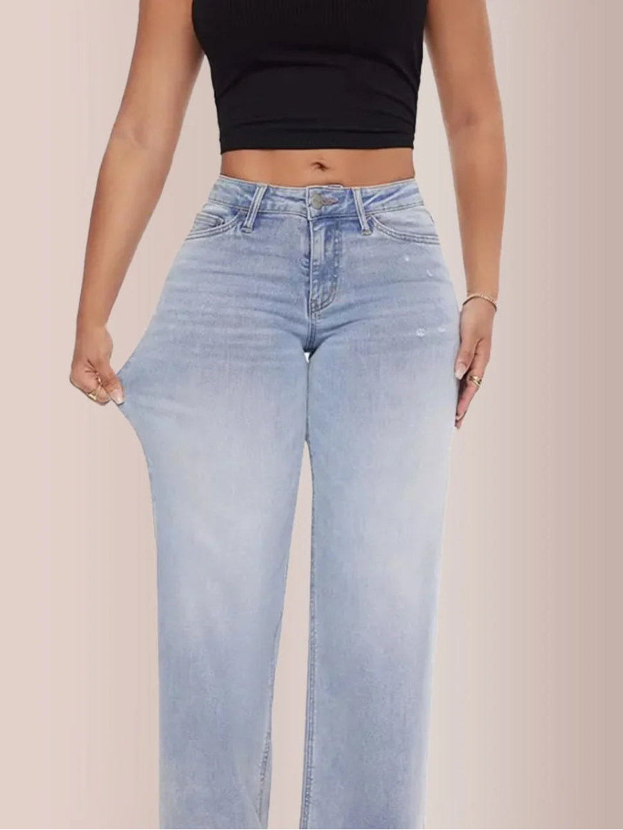 Plus Size Mid-Low Rise Baggy Jeans