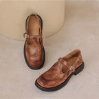 Vintage T-Strap Brogue Mary Jane Shoes