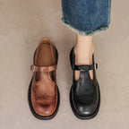 Vintage T-Strap Brogue Mary Jane Shoes