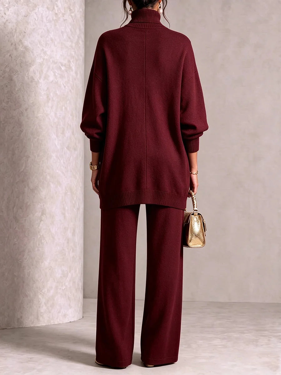 Elegant Knit Asymmetrical Button Set