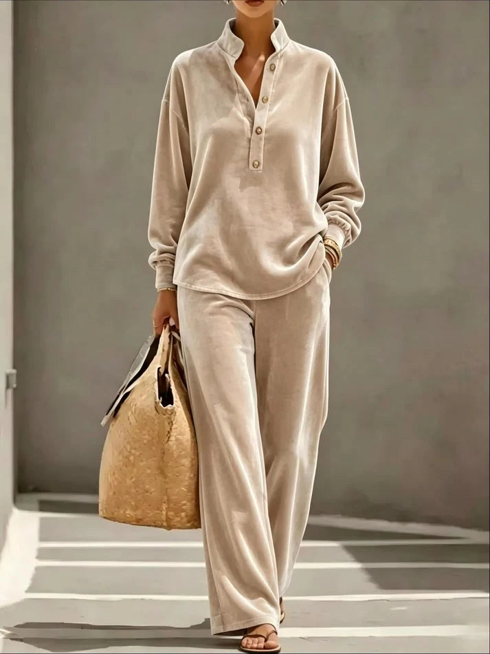Conjunto de dos piezas de terciopelo elegante