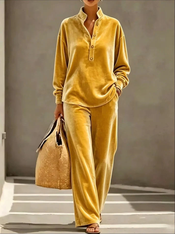 Conjunto de dos piezas de terciopelo elegante