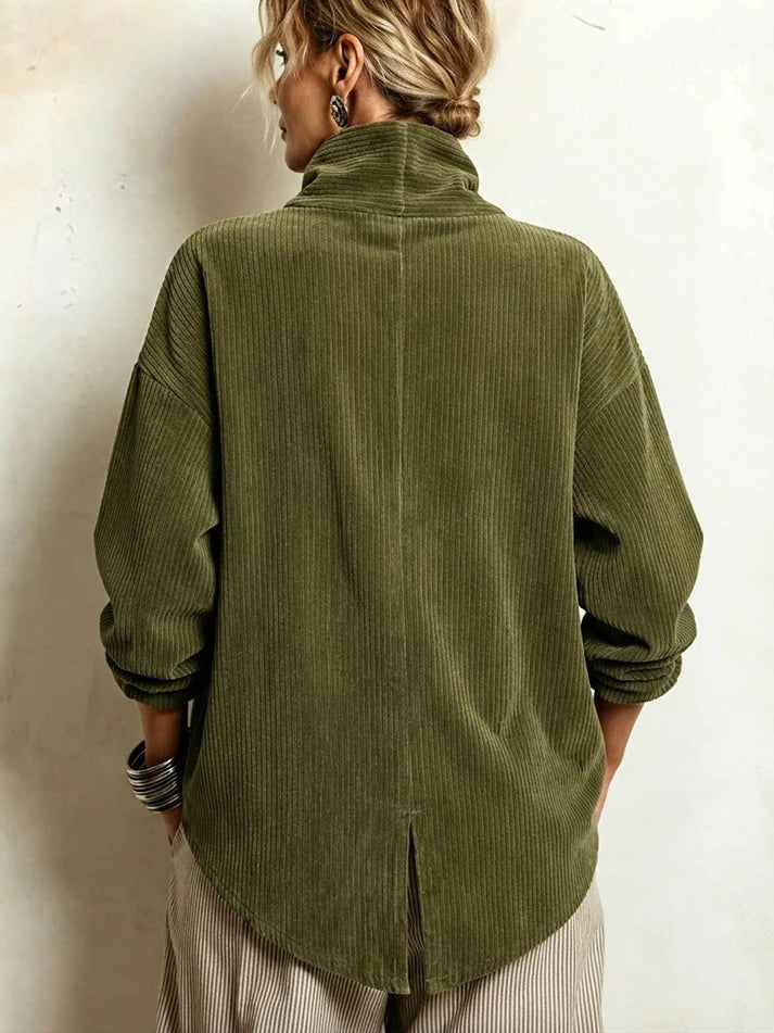 Asymmetric Button-Front Ribbed Knit Jacket