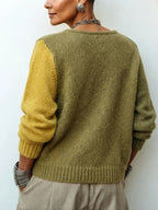 Artisti Cozy Asymmetric Color-block Knit Sweater