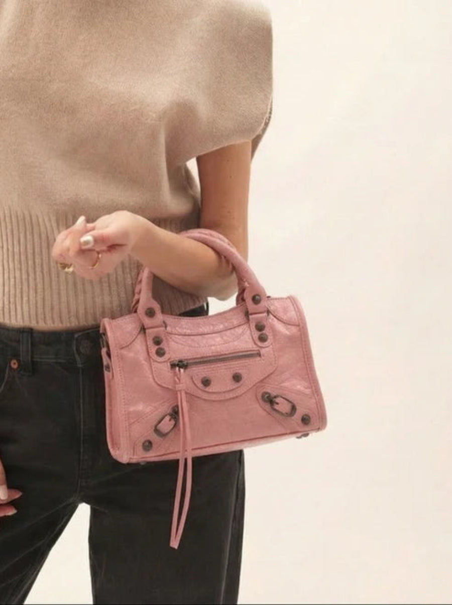 Vintage Rivet Small Leather Handbag