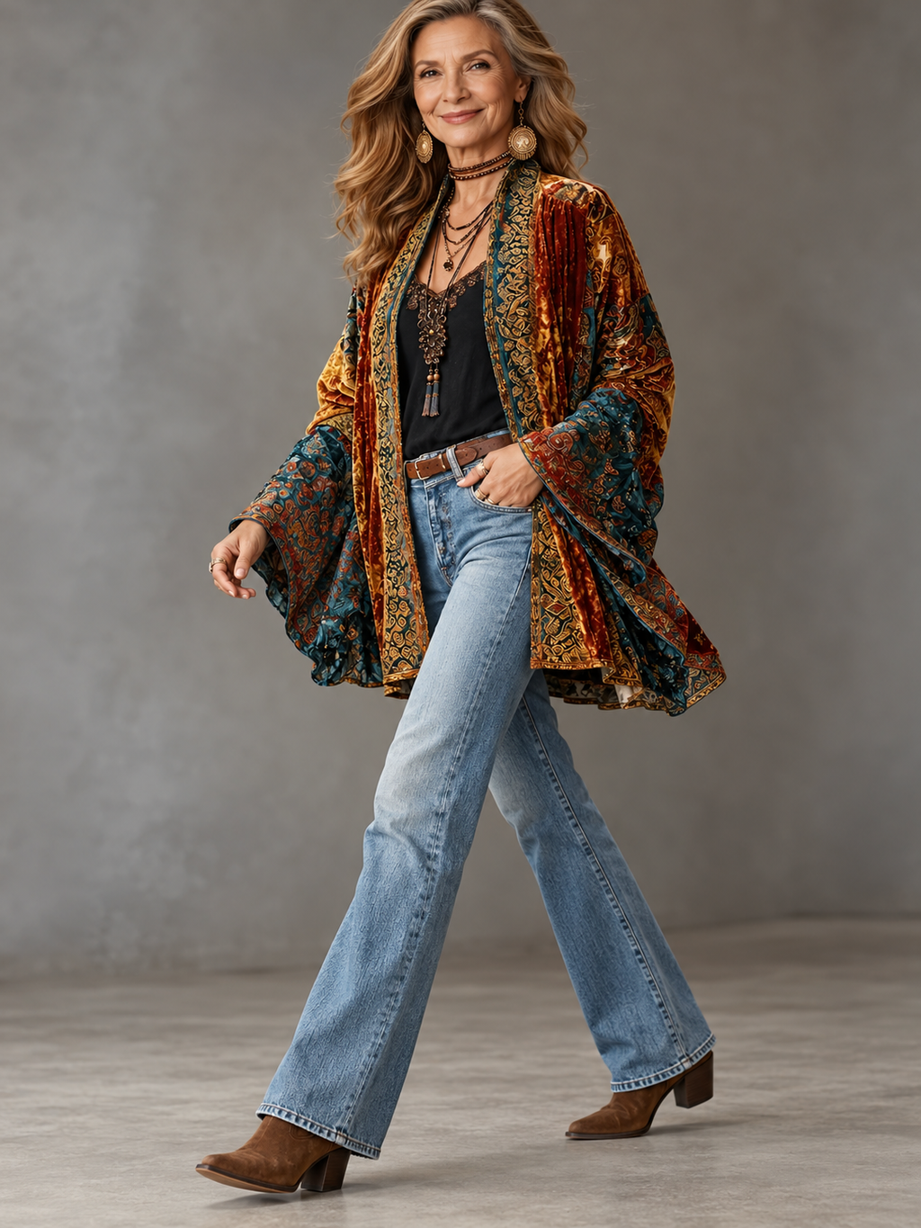 Boho Quilted Jacket Loose Fit Vintage Cardigan