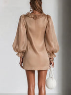 Elegant Ruffle Puff Sleeve Mini Dress